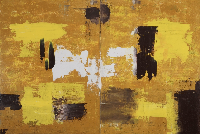 Sunny landscape with black trees 